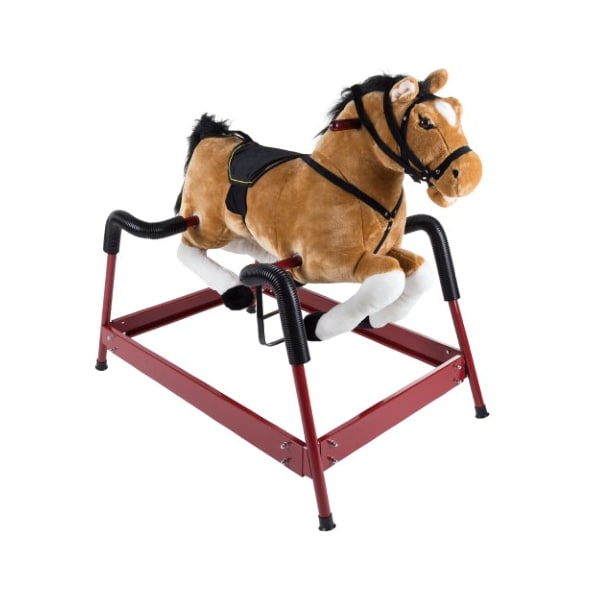 Toy Time Plush Spring Rocking Horse Ride-On, Brown